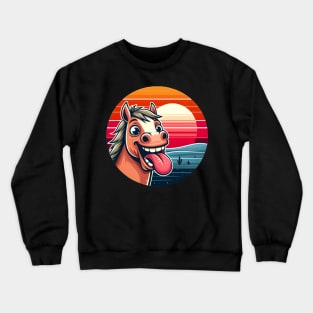 Relaxing horse at sunset Crewneck Sweatshirt